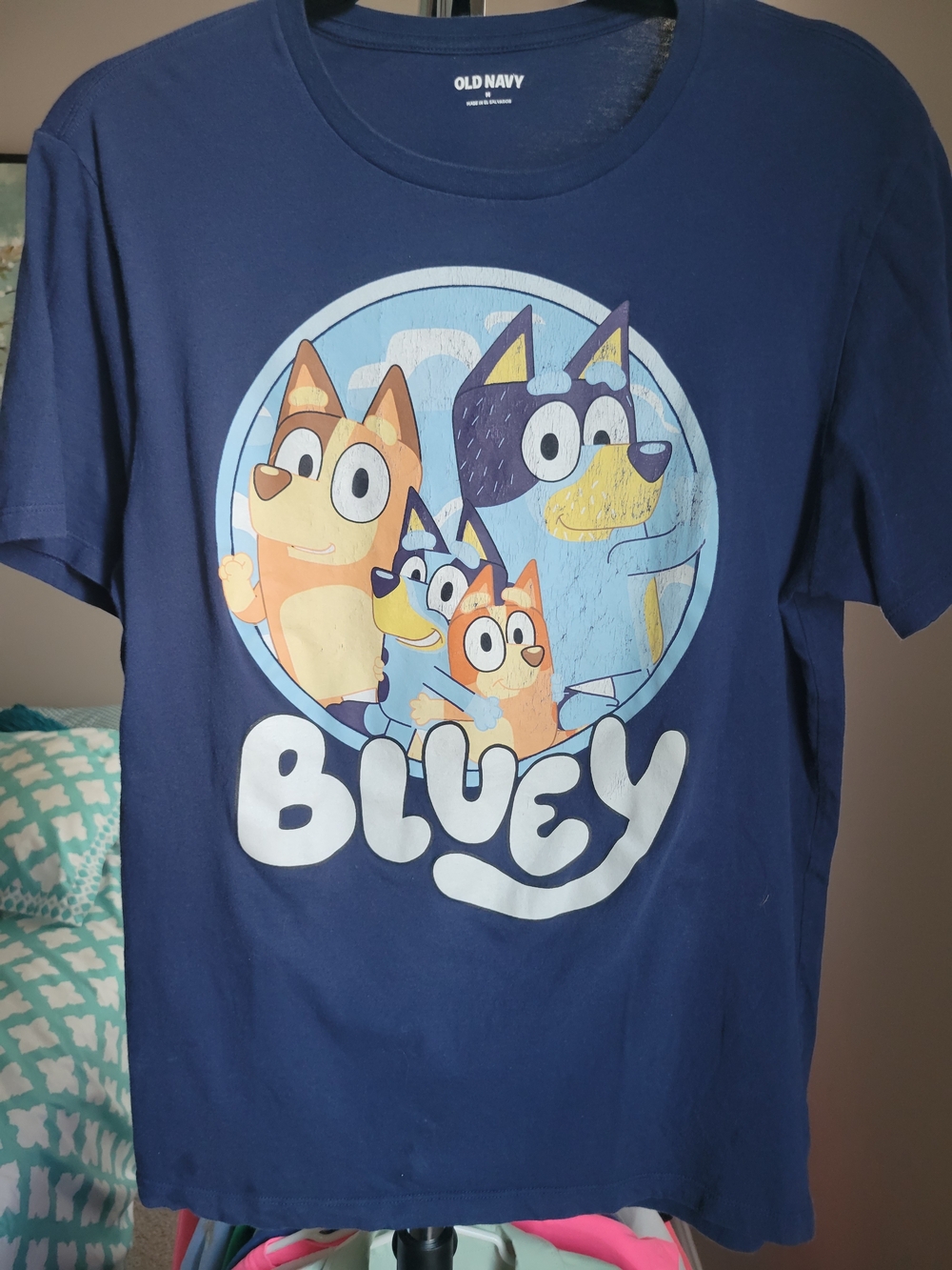 Old Navy Bluey Graphic Tee - Navy with Multicolor Characters